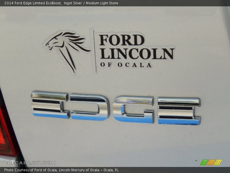 Ingot Silver / Medium Light Stone 2014 Ford Edge Limited EcoBoost