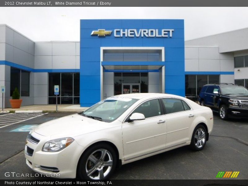 White Diamond Tricoat / Ebony 2012 Chevrolet Malibu LT