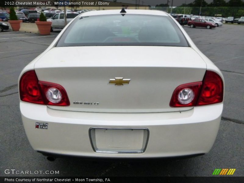 White Diamond Tricoat / Ebony 2012 Chevrolet Malibu LT