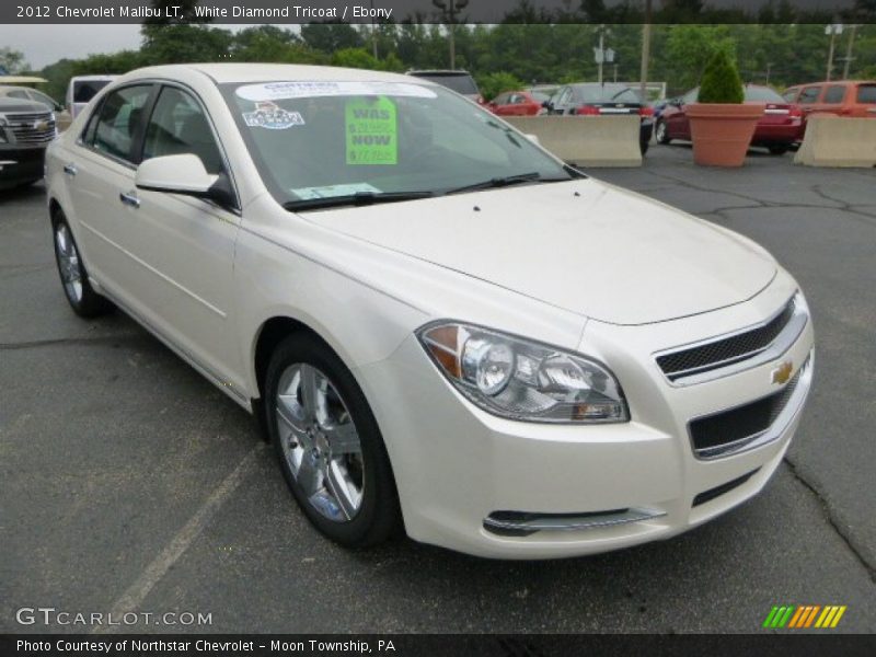 White Diamond Tricoat / Ebony 2012 Chevrolet Malibu LT