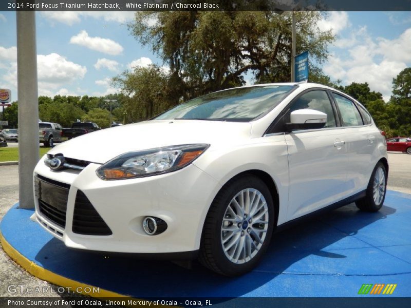 White Platinum / Charcoal Black 2014 Ford Focus Titanium Hatchback