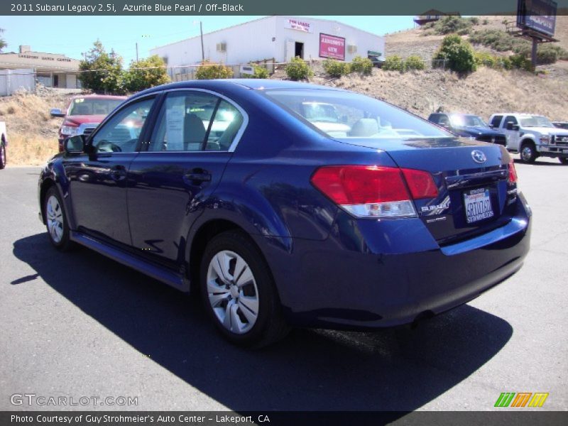 Azurite Blue Pearl / Off-Black 2011 Subaru Legacy 2.5i