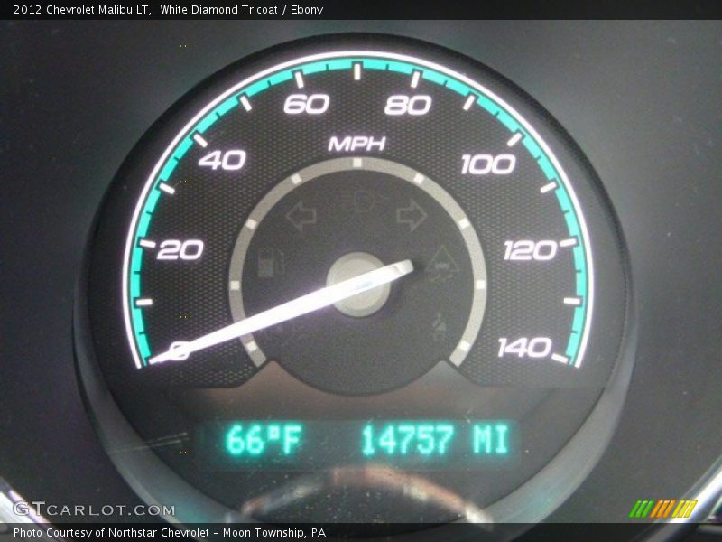 White Diamond Tricoat / Ebony 2012 Chevrolet Malibu LT