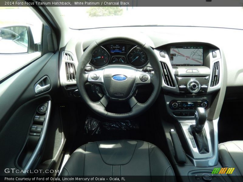 White Platinum / Charcoal Black 2014 Ford Focus Titanium Hatchback