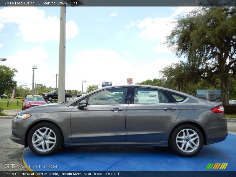 Sterling Gray / Dune 2014 Ford Fusion SE