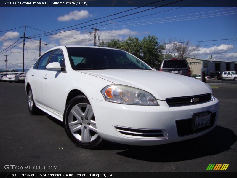 Summit White / Gray 2010 Chevrolet Impala LS