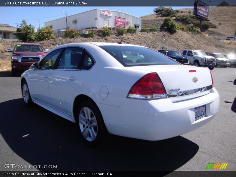 Summit White / Gray 2010 Chevrolet Impala LS