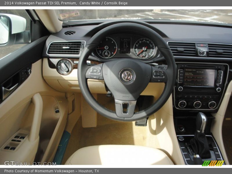 Candy White / Cornsilk Beige 2014 Volkswagen Passat TDI SEL Premium