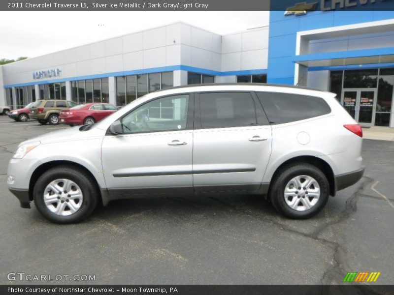 Silver Ice Metallic / Dark Gray/Light Gray 2011 Chevrolet Traverse LS
