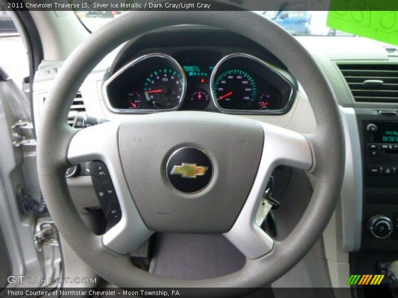 Silver Ice Metallic / Dark Gray/Light Gray 2011 Chevrolet Traverse LS
