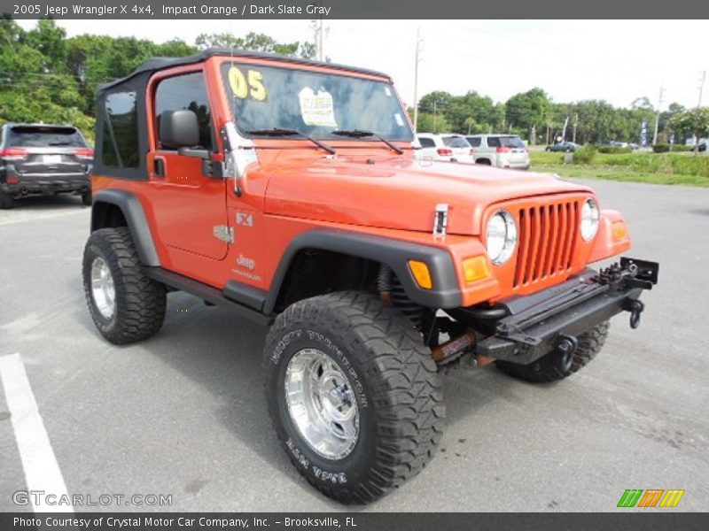 Impact Orange / Dark Slate Gray 2005 Jeep Wrangler X 4x4