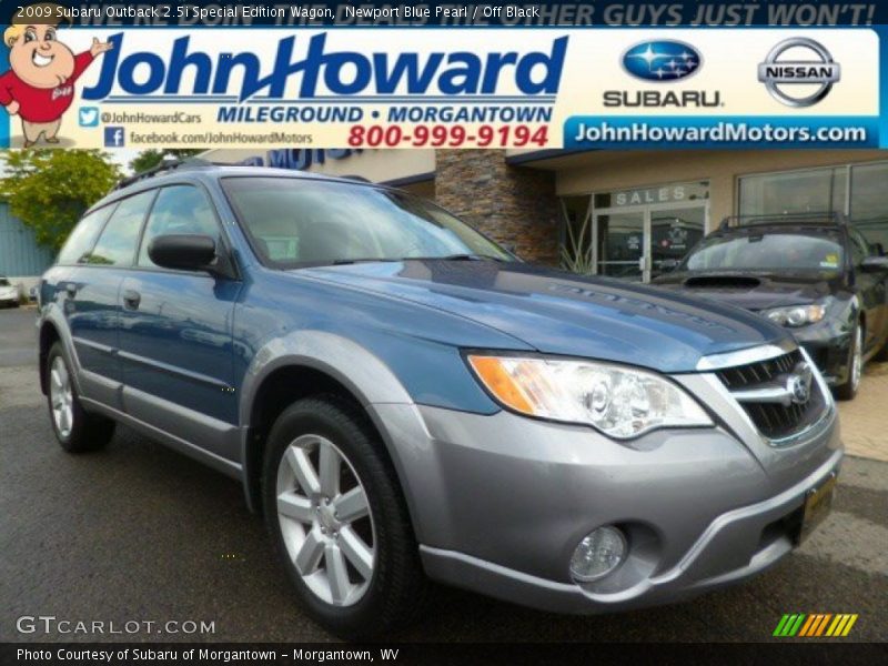 Newport Blue Pearl / Off Black 2009 Subaru Outback 2.5i Special Edition Wagon