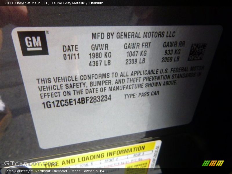 Taupe Gray Metallic / Titanium 2011 Chevrolet Malibu LT