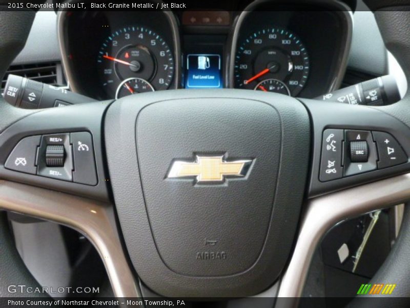 Black Granite Metallic / Jet Black 2015 Chevrolet Malibu LT