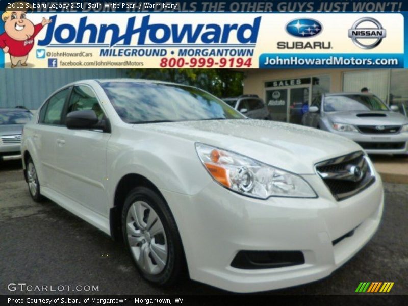 Satin White Pearl / Warm Ivory 2012 Subaru Legacy 2.5i