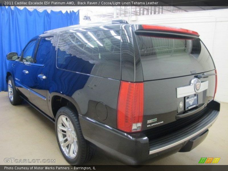 Black Raven / Cocoa/Light Linen Tehama Leather 2011 Cadillac Escalade ESV Platinum AWD