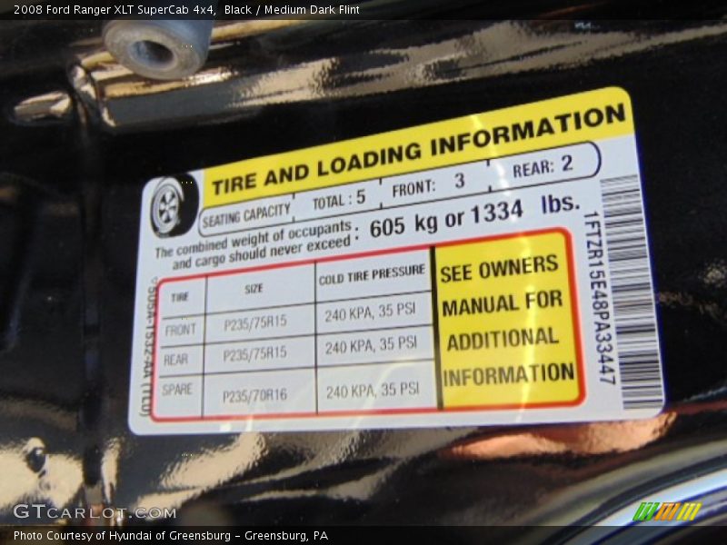 Black / Medium Dark Flint 2008 Ford Ranger XLT SuperCab 4x4