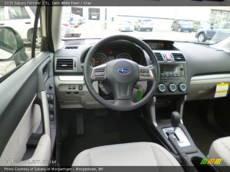 Satin White Pearl / Gray 2015 Subaru Forester 2.5i