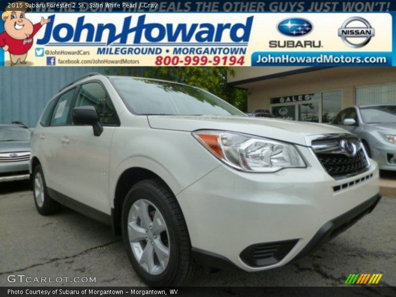 Satin White Pearl / Gray 2015 Subaru Forester 2.5i
