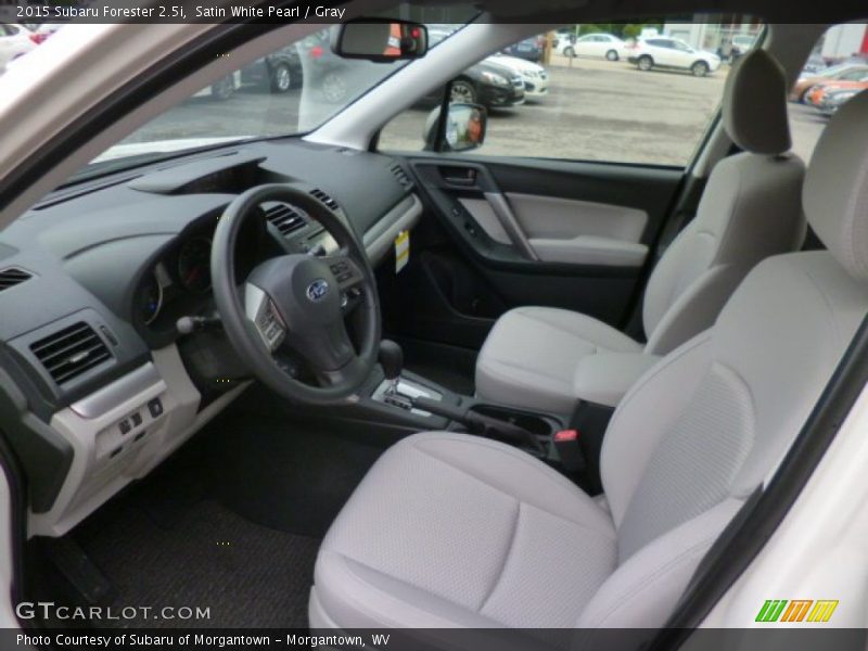 Satin White Pearl / Gray 2015 Subaru Forester 2.5i