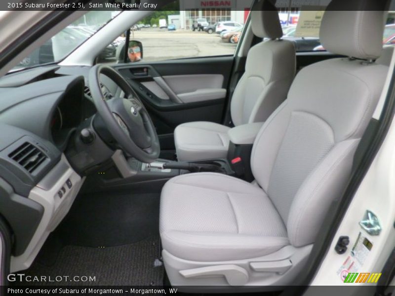 Satin White Pearl / Gray 2015 Subaru Forester 2.5i