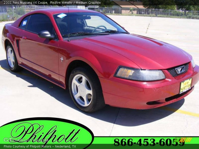 Redfire Metallic / Medium Graphite 2003 Ford Mustang V6 Coupe