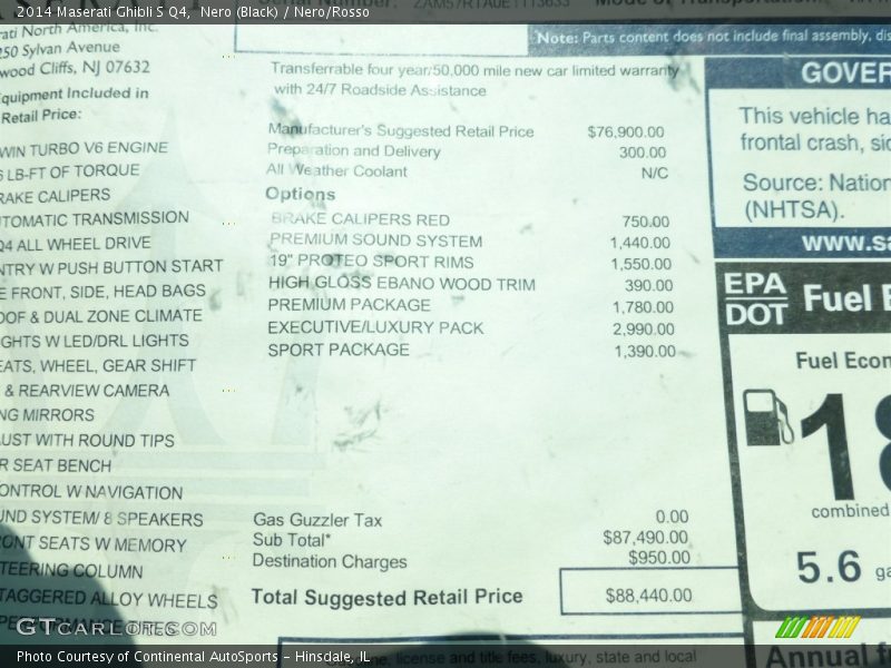 Nero (Black) / Nero/Rosso 2014 Maserati Ghibli S Q4