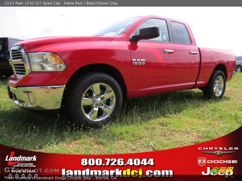 Flame Red / Black/Diesel Gray 2014 Ram 1500 SLT Quad Cab