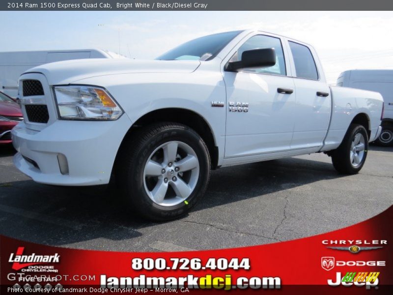 Bright White / Black/Diesel Gray 2014 Ram 1500 Express Quad Cab