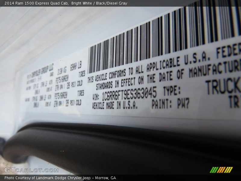 Bright White / Black/Diesel Gray 2014 Ram 1500 Express Quad Cab