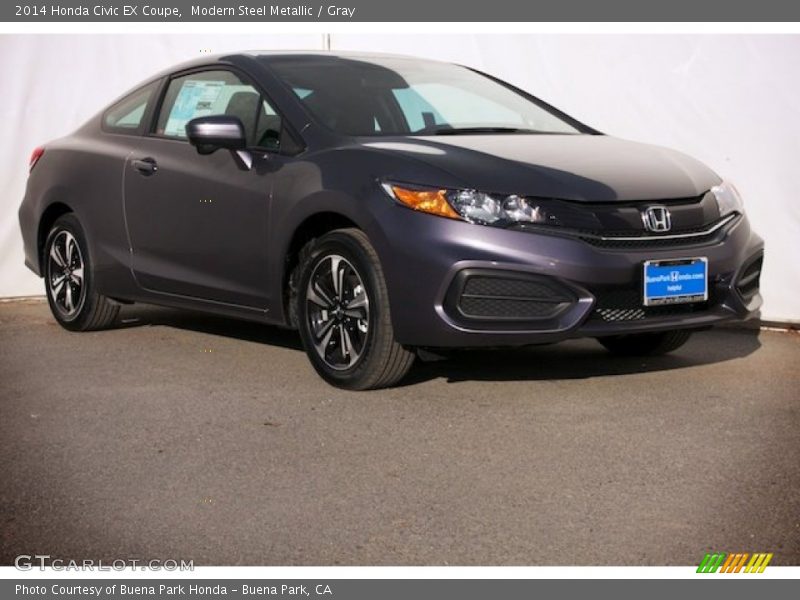 Modern Steel Metallic / Gray 2014 Honda Civic EX Coupe