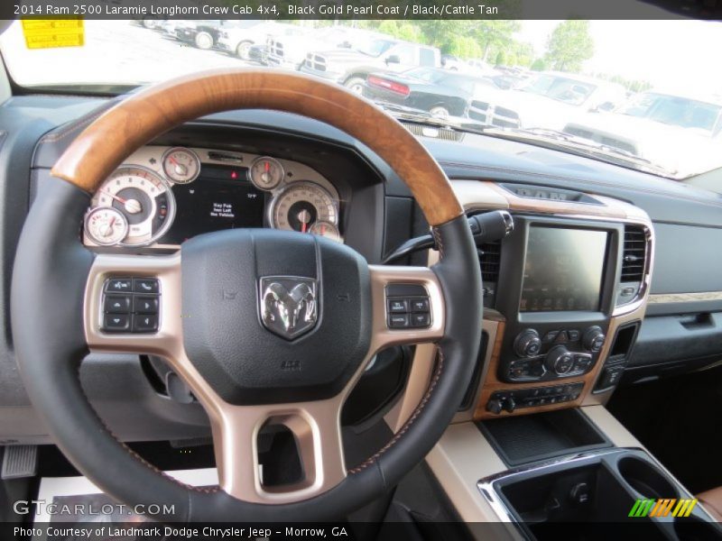 Black Gold Pearl Coat / Black/Cattle Tan 2014 Ram 2500 Laramie Longhorn Crew Cab 4x4