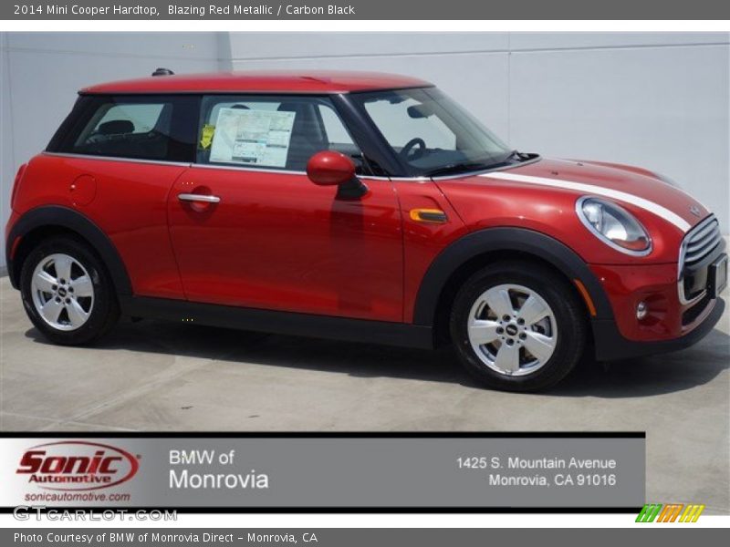 Blazing Red Metallic / Carbon Black 2014 Mini Cooper Hardtop