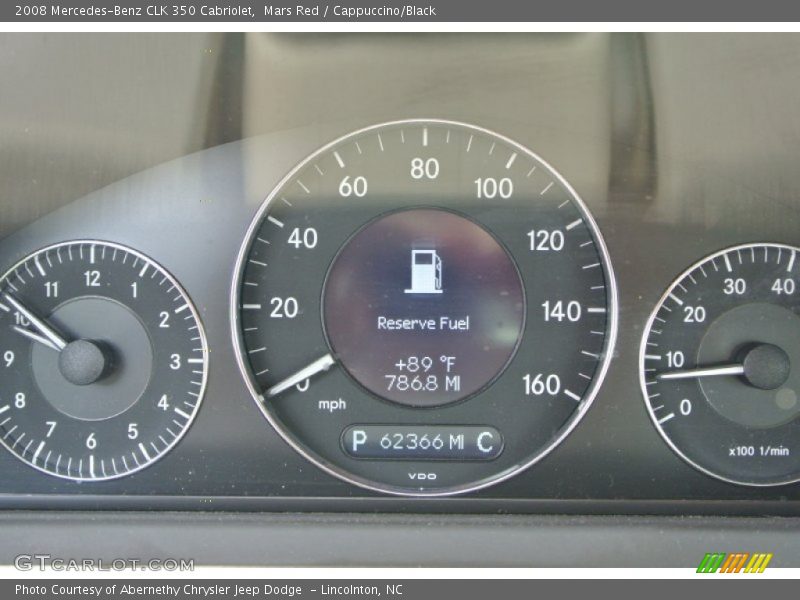  2008 CLK 350 Cabriolet 350 Cabriolet Gauges