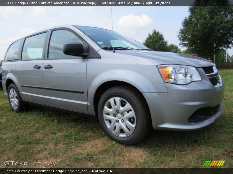 Billet Silver Metallic / Black/Light Graystone 2014 Dodge Grand Caravan American Value Package
