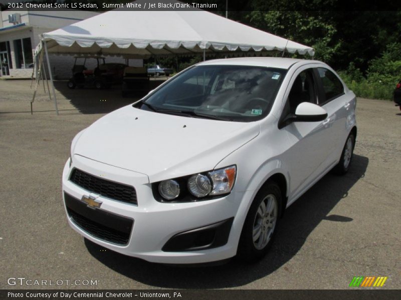 Summit White / Jet Black/Dark Titanium 2012 Chevrolet Sonic LS Sedan