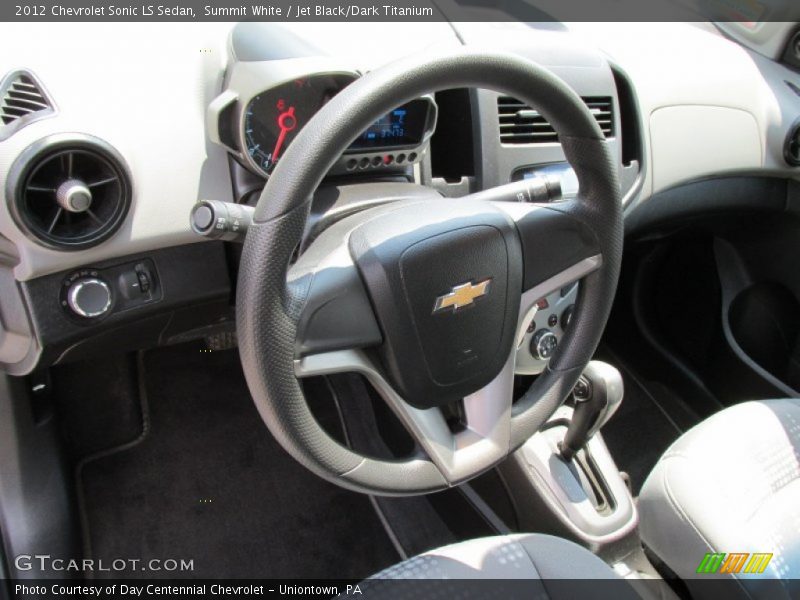 Summit White / Jet Black/Dark Titanium 2012 Chevrolet Sonic LS Sedan