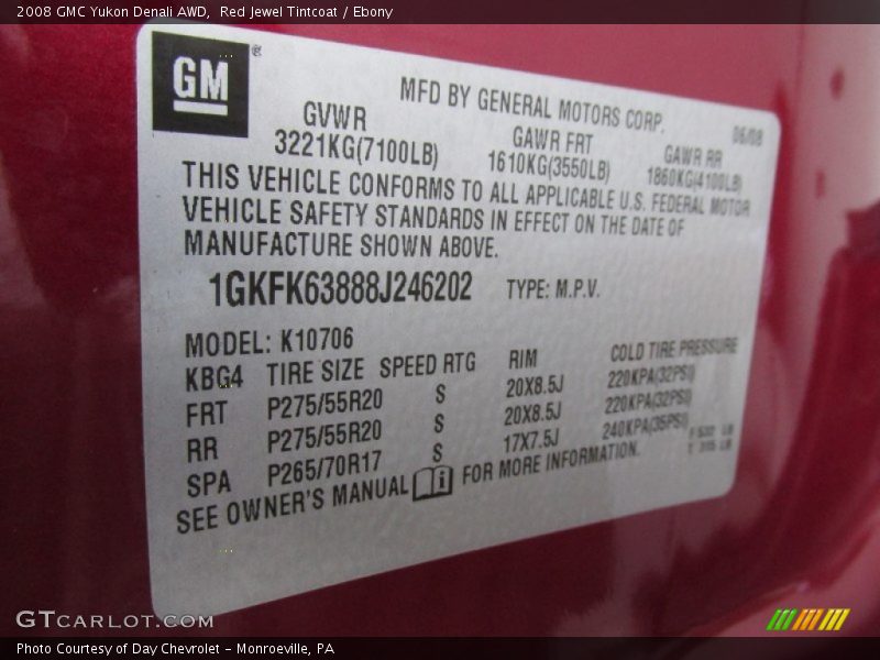 Red Jewel Tintcoat / Ebony 2008 GMC Yukon Denali AWD