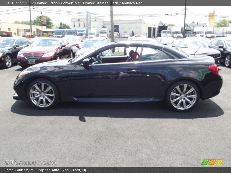 Limited Malbec Black / Monaco Red 2011 Infiniti G 37 Limited Edition Convertible
