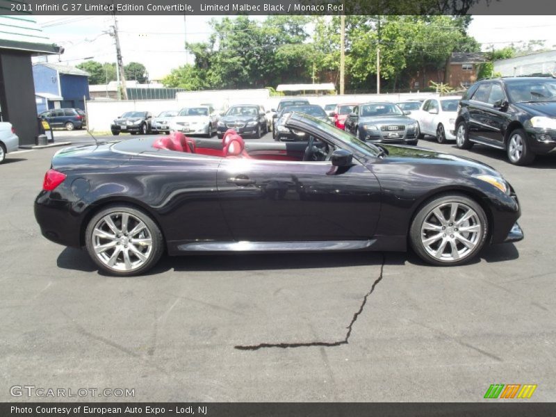 Limited Malbec Black / Monaco Red 2011 Infiniti G 37 Limited Edition Convertible
