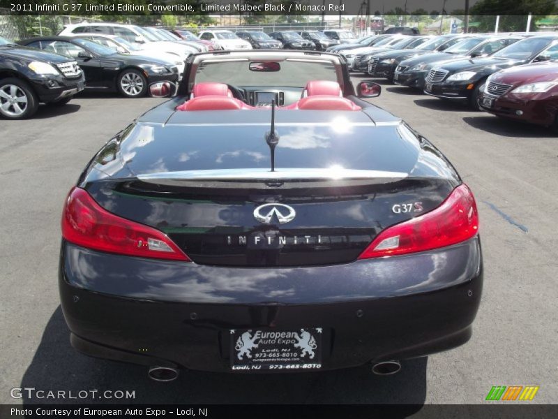 Limited Malbec Black / Monaco Red 2011 Infiniti G 37 Limited Edition Convertible