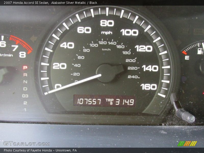 Alabaster Silver Metallic / Black 2007 Honda Accord SE Sedan