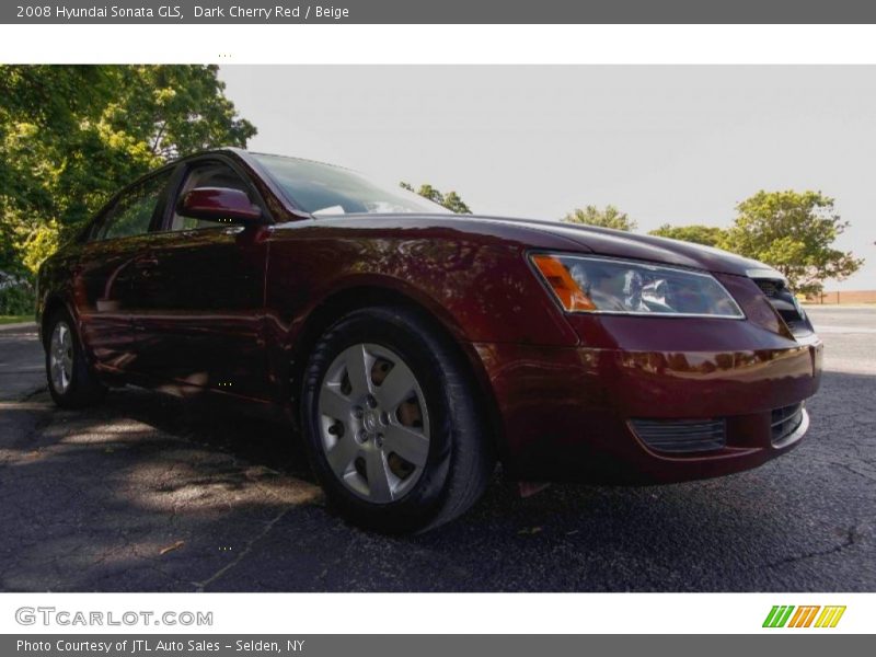 Dark Cherry Red / Beige 2008 Hyundai Sonata GLS