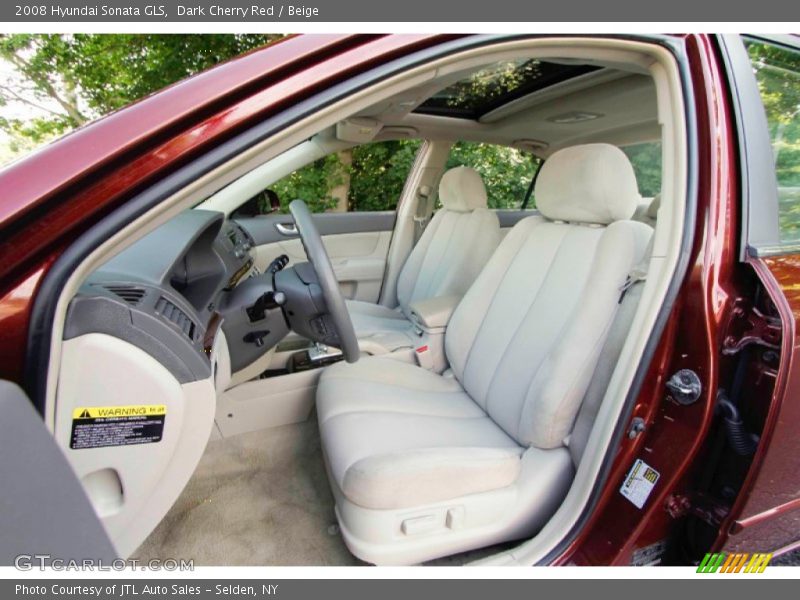 Dark Cherry Red / Beige 2008 Hyundai Sonata GLS