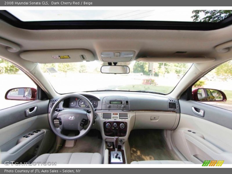 Dark Cherry Red / Beige 2008 Hyundai Sonata GLS