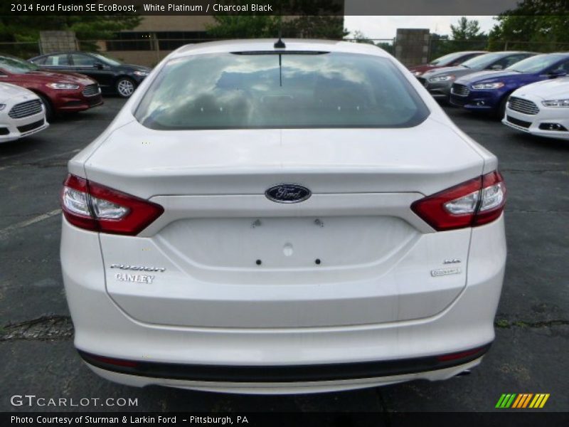 White Platinum / Charcoal Black 2014 Ford Fusion SE EcoBoost