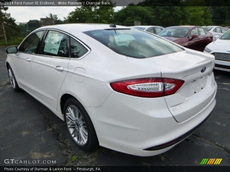 White Platinum / Charcoal Black 2014 Ford Fusion SE EcoBoost