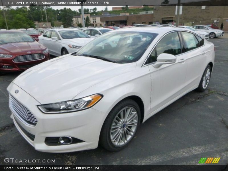 White Platinum / Charcoal Black 2014 Ford Fusion SE EcoBoost
