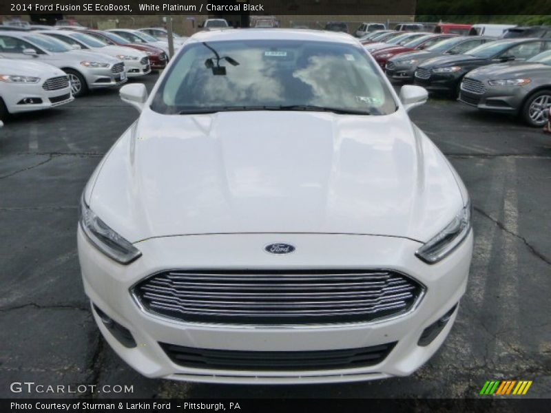 White Platinum / Charcoal Black 2014 Ford Fusion SE EcoBoost