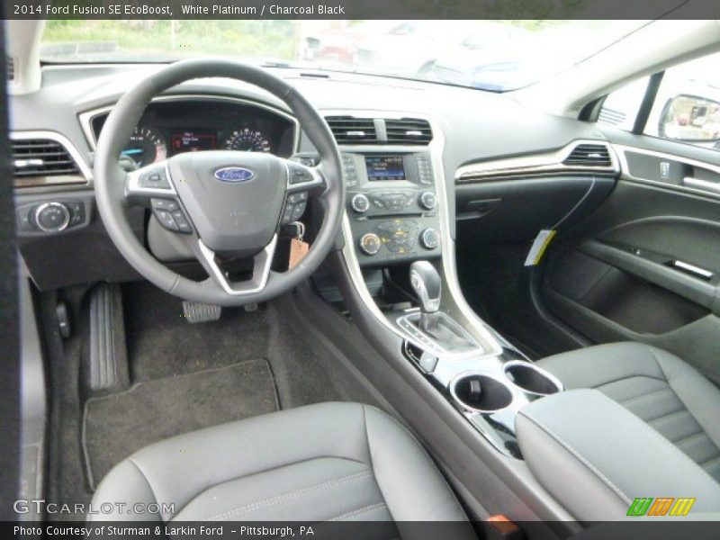 White Platinum / Charcoal Black 2014 Ford Fusion SE EcoBoost